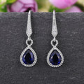 Elegant Unique Sapphire Blue Cubic Zirconia Women's Earrings, Creative Jewelry view 2
