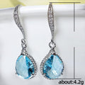 Fashion Blue Teardrop Dangle Earrings For Women Elegant Versatile Drop Ear Jewelry view 5