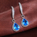 Fashion Blue Teardrop Dangle Earrings For Women Elegant Versatile Drop Ear Jewelry view 1