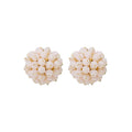 Elegant Korean Handmade Woven Crystal Flower Ball Studs Colorful 925 Silver Needle Fashion Earrings view 5