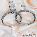 Classic Simple Zircon Inlaid Women's Wedding Ring, Trendy Fashion Jewelry view 2