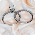 Classic Simple Zircon Inlaid Women's Wedding Ring, Trendy Fashion Jewelry view 1