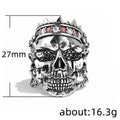 Bold Punk Men's Skull Head Ring, Street Rock Style Statement Jewelry Accessory view 4