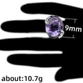 Classic Purple Zircon Women's Ring Versatile European American Fashion Jewelry view 5