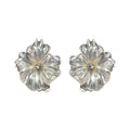 Korean Style Transparent Artificial Crystal Flower Stud Earrings With Silver Pins For Women view 5