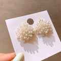 Korean Style Pearl Firework Stud Earrings For Women, Silver Needle Light Luxury OL Jewelry view 4