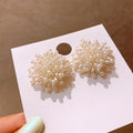 Korean Style Pearl Firework Stud Earrings For Women, Silver Needle Light Luxury OL Jewelry view 1