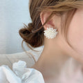 Korean Style Pearl Firework Stud Earrings For Women, Silver Needle Light Luxury OL Jewelry view 2