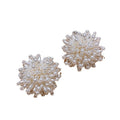Korean Style Pearl Firework Stud Earrings For Women, Silver Needle Light Luxury OL Jewelry view 5