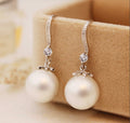 Korean Style Simple Faux Pearl Drop Earrings For Women, Versatile European American Jewelry view 3