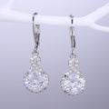Luxury Copper Plated Zircon Drop Earrings Elegant Women's Dangle Jewelry view 6