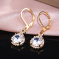 Luxury Copper Plated Zircon Drop Earrings Elegant Women's Dangle Jewelry view 3