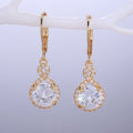 Luxury Copper Plated Zircon Drop Earrings Elegant Women's Dangle Jewelry view 7
