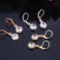 Luxury Copper Plated Zircon Drop Earrings Elegant Women's Dangle Jewelry view 5