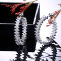 Fashion White Gold Plated Zircon Large Hoop Earrings, Simple European Round Jewelry For Women view 3