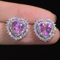 Personalized Heart Zircon Stud Earrings For Women Forest Style Fashion Jewelry view 2