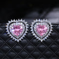 Personalized Heart Zircon Stud Earrings For Women Forest Style Fashion Jewelry view 6