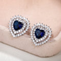 Personalized Heart Zircon Stud Earrings For Women Forest Style Fashion Jewelry view 3