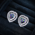 Personalized Heart Zircon Stud Earrings For Women Forest Style Fashion Jewelry view 4