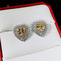 Personalized Heart Zircon Stud Earrings For Women Forest Style Fashion Jewelry view 11