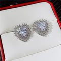 Personalized Heart Zircon Stud Earrings For Women Forest Style Fashion Jewelry view 9