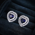 Personalized Heart Zircon Stud Earrings For Women Forest Style Fashion Jewelry view 7