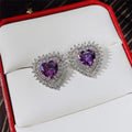 Personalized Heart Zircon Stud Earrings For Women Forest Style Fashion Jewelry view 10