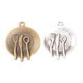 Zinc Alloy Cutlery Plate Charm Pendant for DIY Necklace Bracelet Jewelry Making view 2