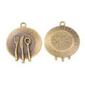Zinc Alloy Cutlery Plate Charm Pendant for DIY Necklace Bracelet Jewelry Making view 4
