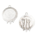 Zinc Alloy Cutlery Plate Charm Pendant for DIY Necklace Bracelet Jewelry Making view 3