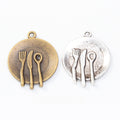 Zinc Alloy Cutlery Plate Charm Pendant for DIY Necklace Bracelet Jewelry Making view 1
