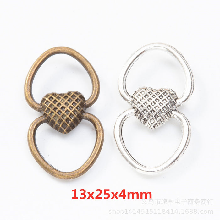 Zinc Alloy Double Heart Charm Pendant No.947087 for DIY Necklace Bracelet Jewelry Making