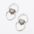 Zinc Alloy Double Heart Charm Pendant No.947087 for DIY Necklace Bracelet Jewelry Making view 2