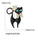 Alloy Enamel Rhinestone Black Cat Brooch For Women's Fashion Accessories view 4