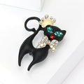 Alloy Enamel Rhinestone Black Cat Brooch For Women's Fashion Accessories view 2