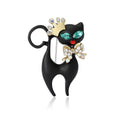 Alloy Enamel Rhinestone Black Cat Brooch For Women's Fashion Accessories view 5