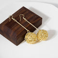 Elegant Hollow Wire Woven Ball Alloy Drop Earrings For Women Creative Metal Geometric Dangle Earrings view 4