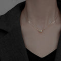Stainless Steel Bean Pendant Choker Necklace Korean Minimalist Geometric Clavicle Chain view 1