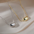 Stainless Steel Bean Pendant Choker Necklace Korean Minimalist Geometric Clavicle Chain view 2