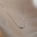 Stainless Steel Bean Pendant Choker Necklace Korean Minimalist Geometric Clavicle Chain view 4