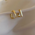 Alloy Geometric Round Hoop Earrings With Silver Needle European American Fashion Drop Ear Jewelry view 1