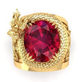 Creative Double Dragon Playing Pearl Ring With Rhinestones Fashion Statement Finger Jewelry view 4