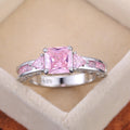 Women's Zircon Wedding Ring Set, Cross Border Couple Engagement Bridal Jewelry view 3