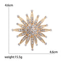 Korean Style Alloy Rhinestone Sunflower Brooch For Women's Clothing view 5