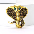 Vintage Alloy Zodiac Snake Brooch Pin For Unisex Clothing view 2