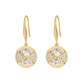 Minimalist Alloy Drop Earrings With Large Round Rhinestone, Korean Cool Style Geometric Dangle Earrings view 5