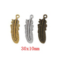 Zinc Alloy Feather Leaf Charm Pendant No.964790 for DIY Necklace Bracelet Jewelry Making view 1