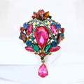 Alloy Crystal Rhinestone Large Brooch Pin For Dress Fastening view 2