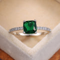 Micro Pave Zircon Royal Blue Square Stone Ring For Women Minimalist Engagement Jewelry view 5