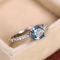 Micro Pave Zircon Royal Blue Square Stone Ring For Women Minimalist Engagement Jewelry view 2